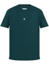 Givenchy Men Green Crewneck T-shirt With 4g Logo On The Front In Cotton Man In Fir Green
