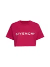 Givenchy Logo Printed Cropped T In Red