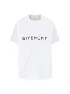 Givenchy White Crewneck T-shirt With Logo Print In Cotton Man In White