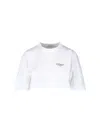 Givenchy Cropped Fit T-shirt In Cotton With Stamp Print Clothing In White