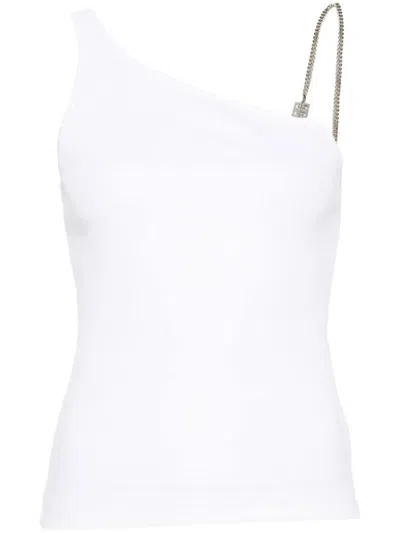 Givenchy Ribbed One-shoulder High Waist Flared Top In White