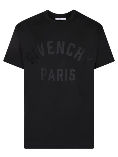 Givenchy Black T-shirt With Maxi Logo On The Front In Cotton Man
