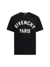 Givenchy Men Black Crewneck T-shirt With Maxi Logo Lettering On The Front In Cotton Man In Black