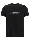 Givenchy Cotton Reverse Slim Fit T-shirt With Signature Print In Black