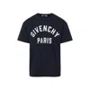 Givenchy Navy Short-sleeved T-shirt With Logo In Blue