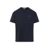 Givenchy Black Crewneck T-shirt With Logo Patch On The Front In Cotton Man In Blue