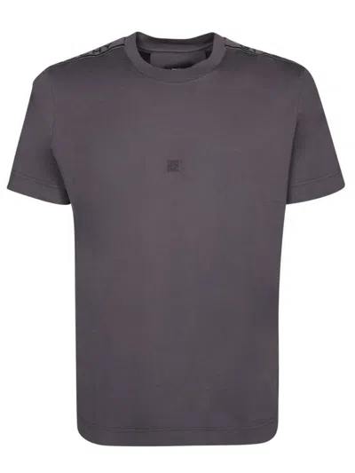 Givenchy Cotton T-shirt With Signature 4g Printed Pattern In Grey