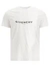 Givenchy White Crewneck T-shirt With Logo Print In Cotton Man