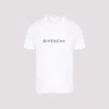 Givenchy White Crewneck T-shirt With Logo Print In Cotton Man