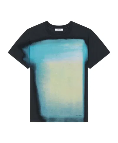 Givenchy T-shrit In Cotton With Afternoon Light Print In Blue