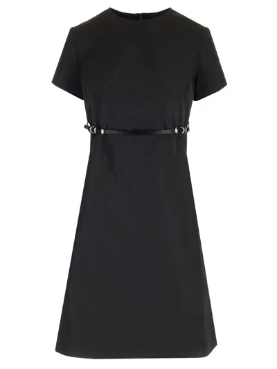 Givenchy Taffeta Sheath Dress In Nero