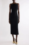 Givenchy Robe Mi-longue À Encolure Carrée In Black