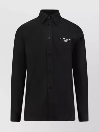 Givenchy Tailored Cotton Shirt With Button Accents In Black