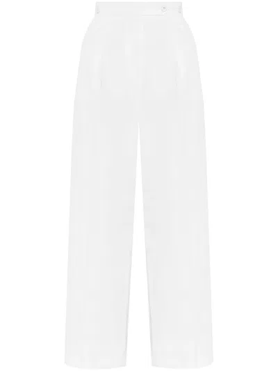 Givenchy Tailored Cotton Trousers With Pleated Details And Off-centre Buttoning In White