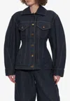 Givenchy Cocoon Waisted Denim Jacket In Blue