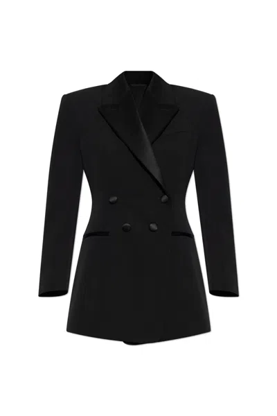 Givenchy Jacket In Wool With Pleated Back In Black