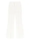 Givenchy Perforated Viscose Blend Flared Fit Pants With Monogram Moti In White