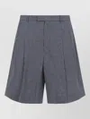 Givenchy Whiteblue Check Pattern Shorts In Gray
