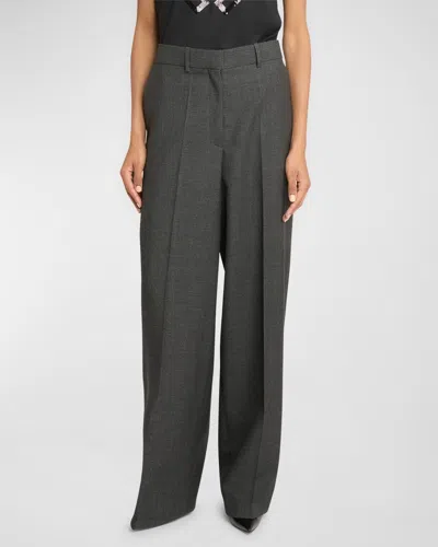 Givenchy Tailored Straight-leg Wool Trousers In Grey Mix