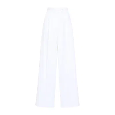 Givenchy White Pleated Cotton Trousers