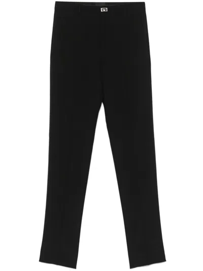 Givenchy Tailored Wool Pants With Hidden Closure And Silver Detail In Black