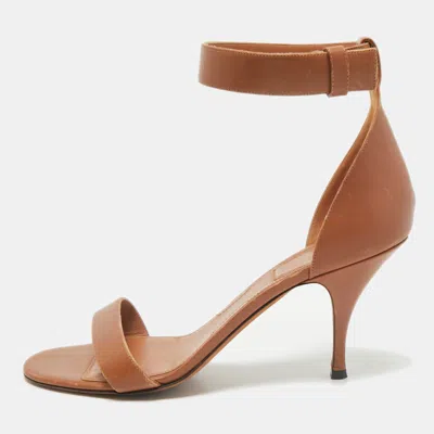 Pre-owned Givenchy Tan Leather Ankle Strap Sandals Size 40