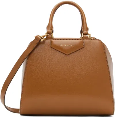 Givenchy Tan Mini Antigona Cube Bag In 222-soft Tan