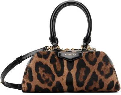 Givenchy Tan Mini Antigona East-west Bag In Animal Print