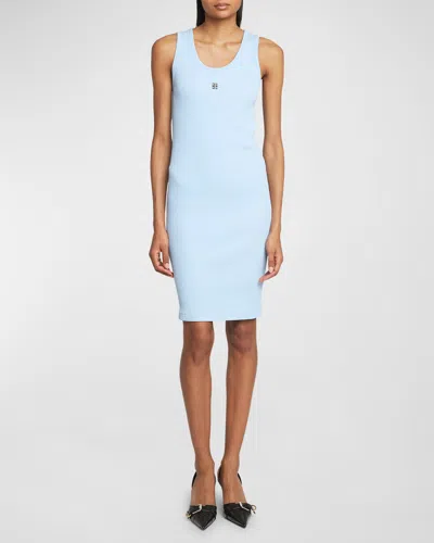 Givenchy Tank Dress In Cotton With 4g Detail In Sky Blue