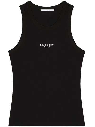Givenchy Ribbed Sleeveless Top Modern Cut In Black
