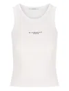 Givenchy White Sleeveless Top With Logo Lettering On The Front In Cotton Stretch Woman In White