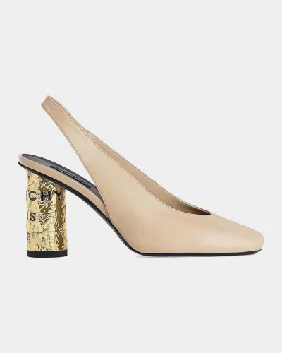 Givenchy Tape 65 Leather Slingback Pumps In Neutral