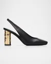 Givenchy Slingback Sandals Open Back Square Toe Heel In Multi