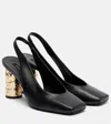 Givenchy Slingback Sandals Open Back Square Toe Heel In Black