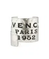 Givenchy Tape Cuff In Metal And Enamel In Gray
