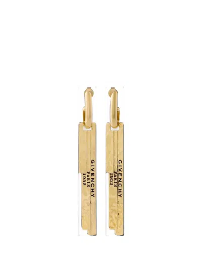 Givenchy Tape Earrings In Metal And Enamel In Gold