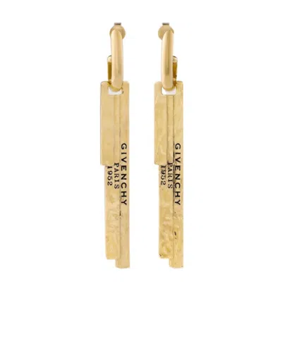 Givenchy Tape Earrings In Metal And Enamel In Gold