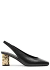 Givenchy Tape-effect Slingback Leather Pumps In Black