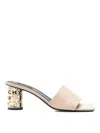 Givenchy Tape Heeled Mules In Mirror Effect Leather In Neutral
