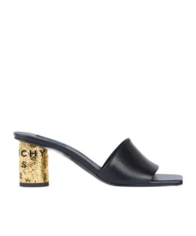 Givenchy 65mm Logo Heel Leather Mule Sandals In Multi
