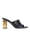Givenchy Leather Sandals Open Squared Toe Heel In Multi