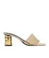 Givenchy Tape Heeled Mules In Mirror Effect Leather In Neutral