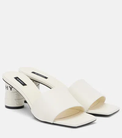 Givenchy Tape Leather Mules In White