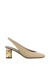 Givenchy Leather Slingback Pumps Block Heel Square In Metallic