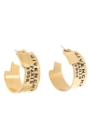 Givenchy Logo-engraved Hoop Earrings In Gold