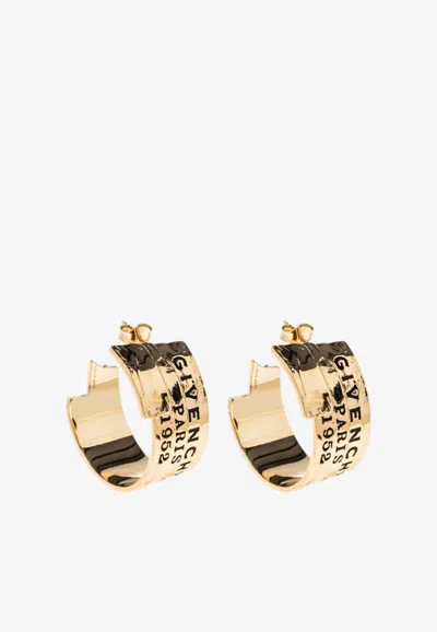 Givenchy Tape Logo Hoop Earrings In Red