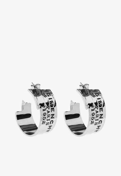 Givenchy Tape Logo Hoop Earrings In Red