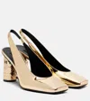 Givenchy Tape Slingbacks In Mirror Effect Leather In Gold