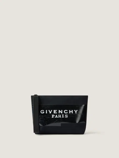 Givenchy Tape Pouch In Canvas In Multi