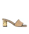 Givenchy Tape Raffia-effect Heeled Mules In Nude